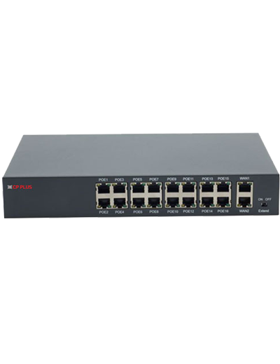 CP-DNW-HP16G2-20-V2  18 Port Fast Ethernet Switch with 16 PoE & 2 uplink Port