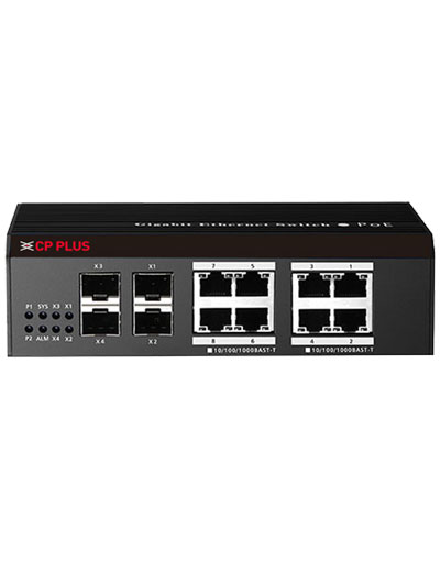 CP-ANW-GPI8F4-46  8 Port Industrial Gigabit PoE+ Switch With 4 Gigabit Fiber Port