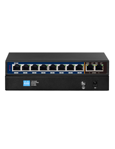 CP-ANW-HPU8G2-96  8 Port Fast Ethernet PoE Switch with 2 Gigabit Uplink